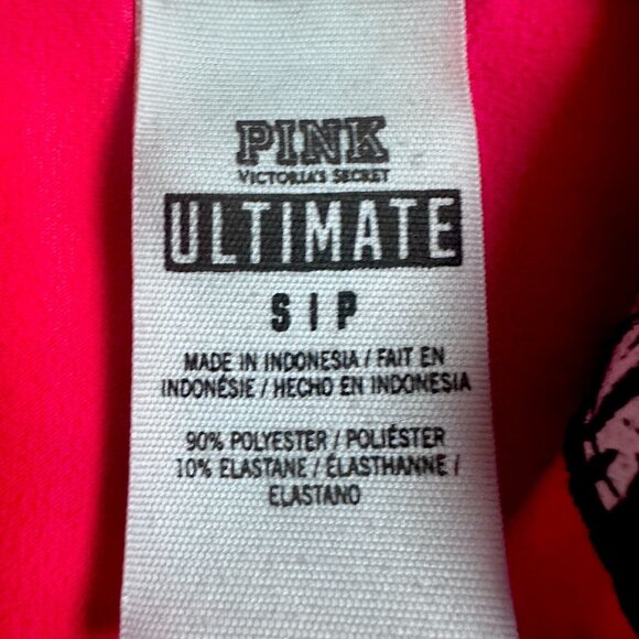 Victorias Secret Pink Ultimate 1/4 Zip Pullover Hot Pink Athletic Jacket Sz S - Picture 5 of 7